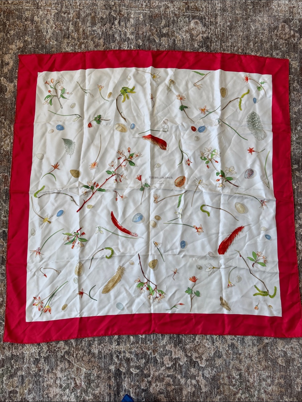 Authentic Hermes large silk scarf